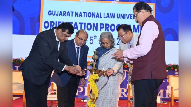 Leading high court judges spoke at the two-day orientation programme at the Gujarat National Law University. (Express Photo)