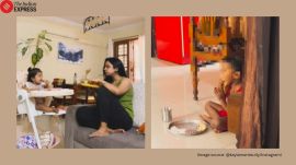 Bengaluru woman’s house help’s daughter eating on floor