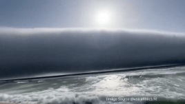 A roll cloud was spotted on Monday, over the coastline of Póvoa do Varzim, Portugal. (Image source: @volcaholic1/X)