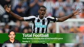 Newcastle United striker Alexander Isak in action. (Reuters)