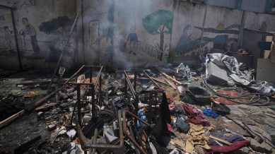 Israeli airstrike, gaza, world news, indian express