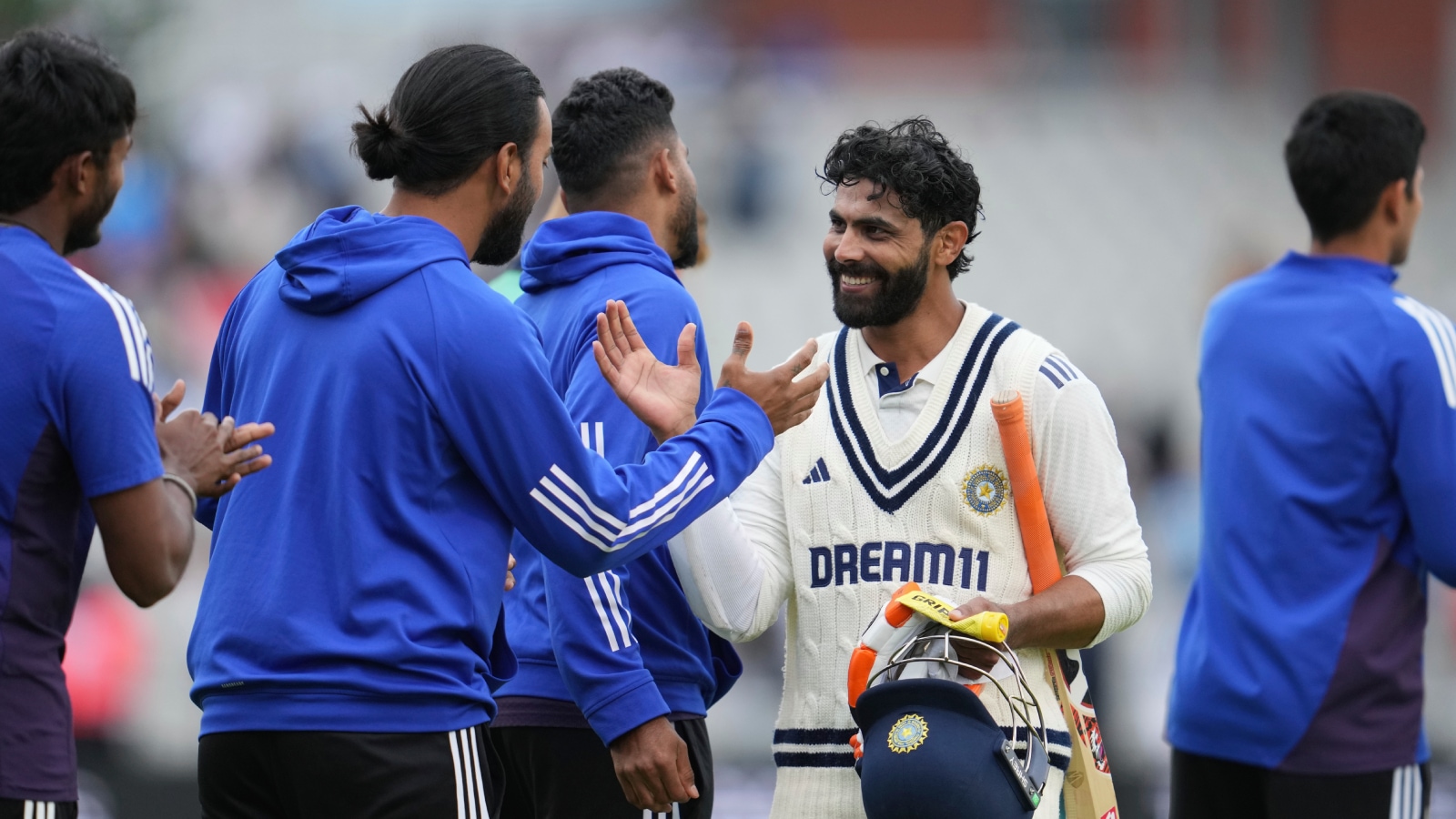 Ravindra Jadeja after helping India draw the fourth Test against England at Old Trafford. (AP)
