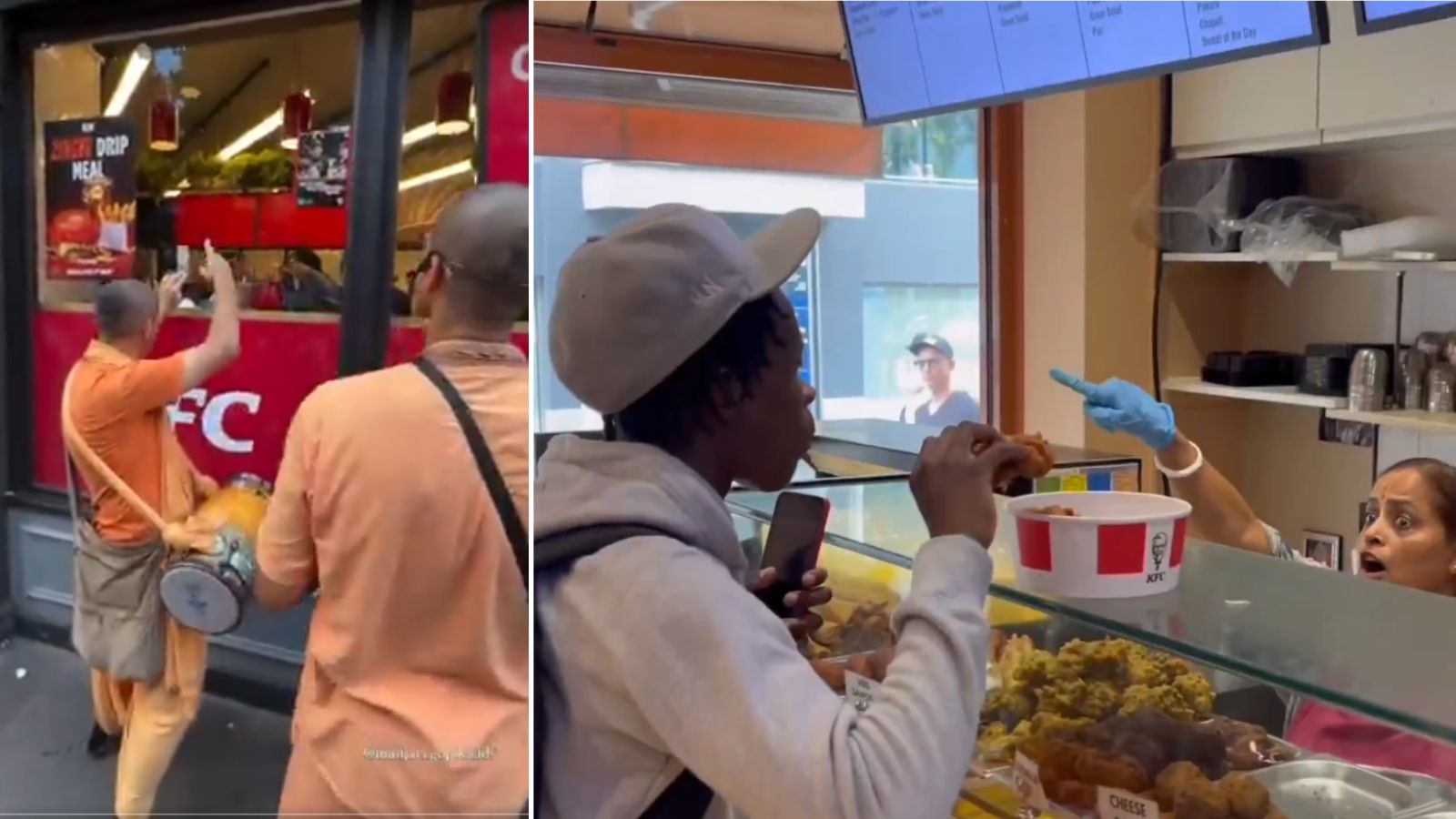 ISKCON protest, ISKCON viral video, Hare Krishna chant outside KFC,