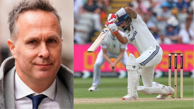  Former England captain Michael Vaughan and India opener KL Rahul. (Reuters/AP)