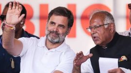 J&K Congress chief Tariq Hameed Karra with Rahul Gandhi