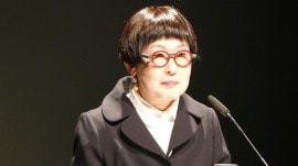 South Korean poet Kim Hyesoon in Berlin in 2023. She wrote Autobiography of Death