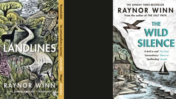 The book cover of Winn’s other books, The Wild Silence (2020) and Landlines (2022) both Sunday Times bestsellers