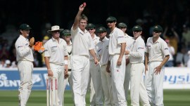 Australia's Glenn McGrath celebrating for five-wicket haul at Lord's in 2005. (X)