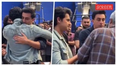 Ravi Dubey, Ranbir Kapoor, and Nitesh Tiwari at the wrap of the filming of Ramayana: Part 1.