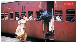Kajol and Shah Rukh Khan's iconic train sequence in the climax of Dilwale Dulhania Le Jayenge.
