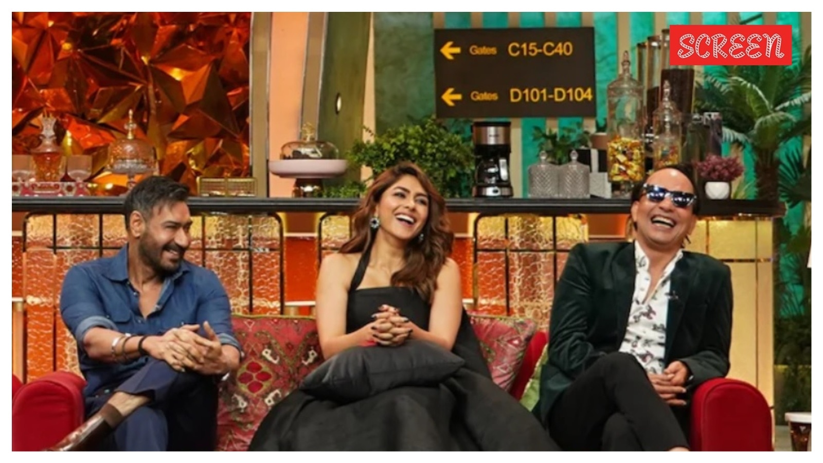 Ajay Devgn, Mrunal Thakur, and Deepak Dobriyal promote Son of Sardaar 2 on The Great Indian Kapil Show.