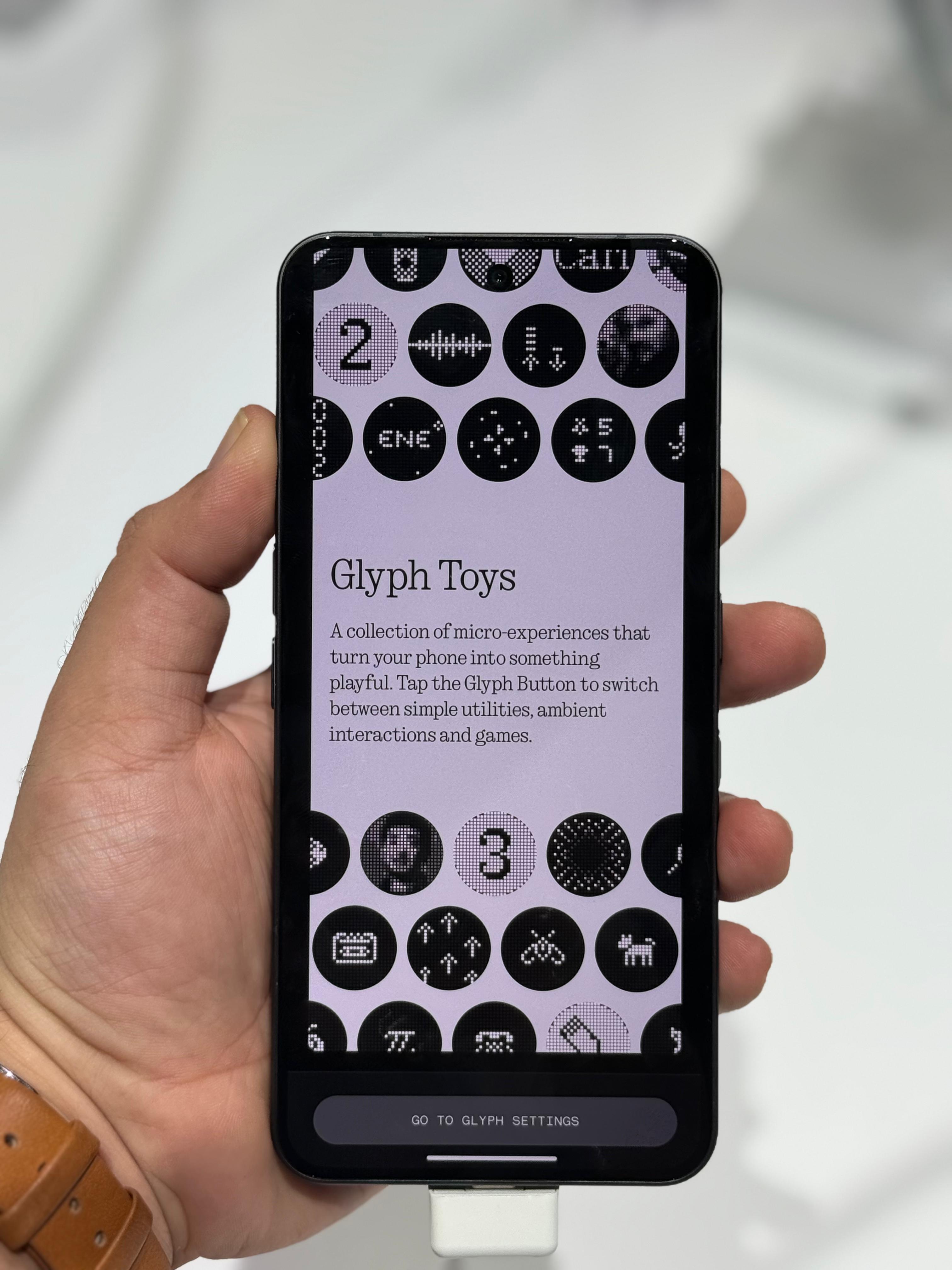 The Phone 3 has a dot matrix-like lighting system.(Image credit: Anuj Bhatia/Indian Express)