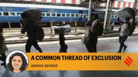 This cheap and precarious labour, then, is readily characterised as “economic predators” by destination states to cover up their own failings in reigning in market players and generating decent employment for the masses in general (Express Photo by Vishal Srivastava)