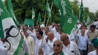 Haryana INLD power tariff hikes protest