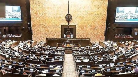 Lok Sabha Speaker Om Birla asked the Opposition to stop sloganeering and allow the House to take up Question Hour.