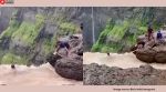 The viral video shows a group of men pulling out the trapped tourist with a makeshift rope (Image source: @trb.india/Instagram)
