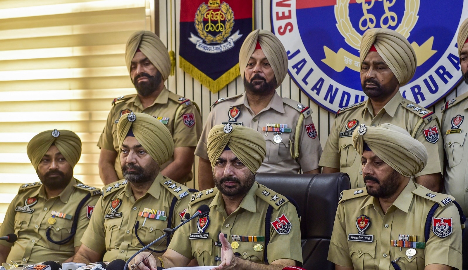Senior Superintendent of Police Harvinder Singh Addresses A Press Conference Regarding The Death of Fauja Singh, in Jalandhar on Wednesday