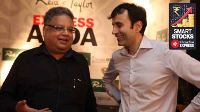 Stock market investor Rakesh Jhunjhunwala during Ruchir Sharma Express Adda. (Express Archive)