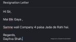 Honest resignation mail
