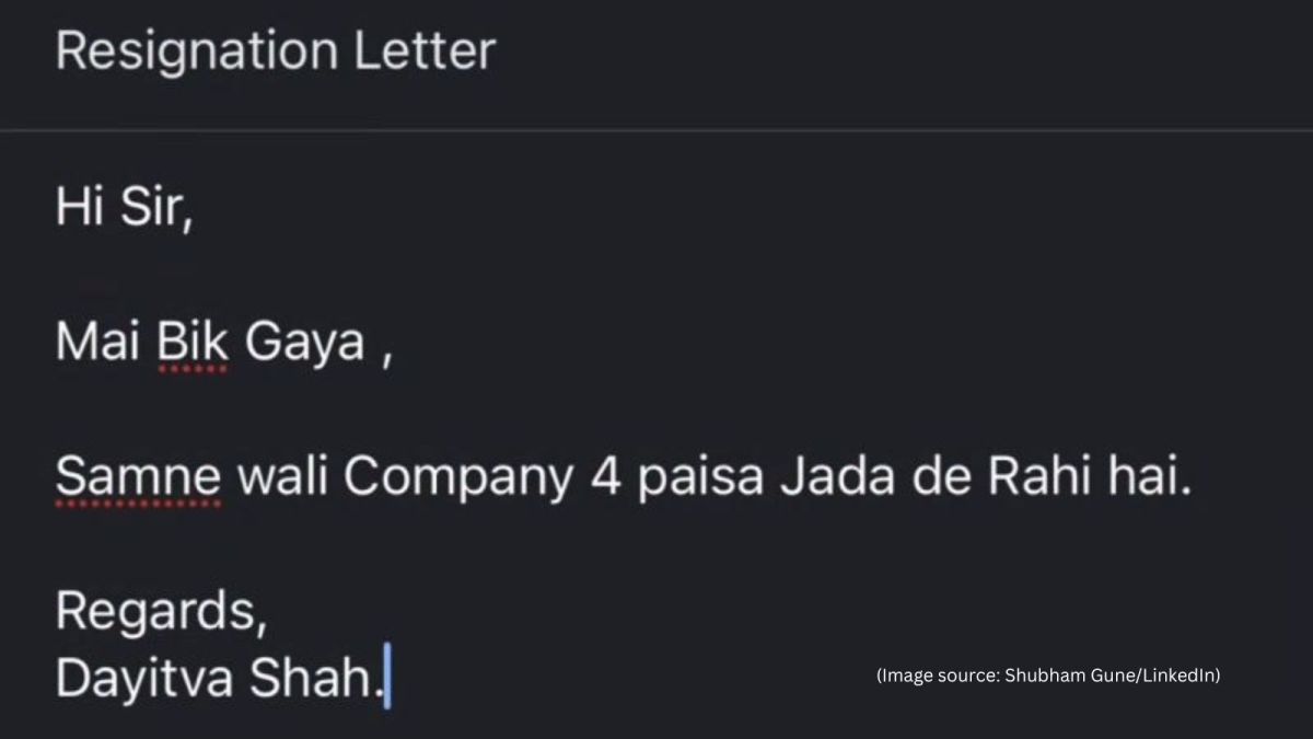 Honest resignation mail