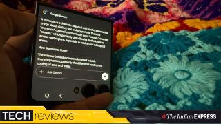 With Gemini on the cover display, the Flip 7 answers your queries without ever flipping open. (Image: Nandagopal Rajan/The Indian Express)
