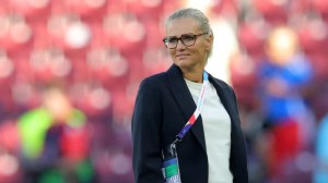 England’s coach Sarina Wiegman. (Reuters)