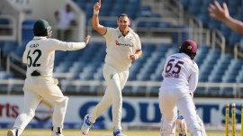 Scott Boland in action against West Indies. (AP)