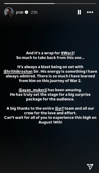 Jr NTR's Instagram Story