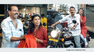 The elated father and mother get emotional as they hug their son and take a ride together (Image source: @ashwin.os/X)
