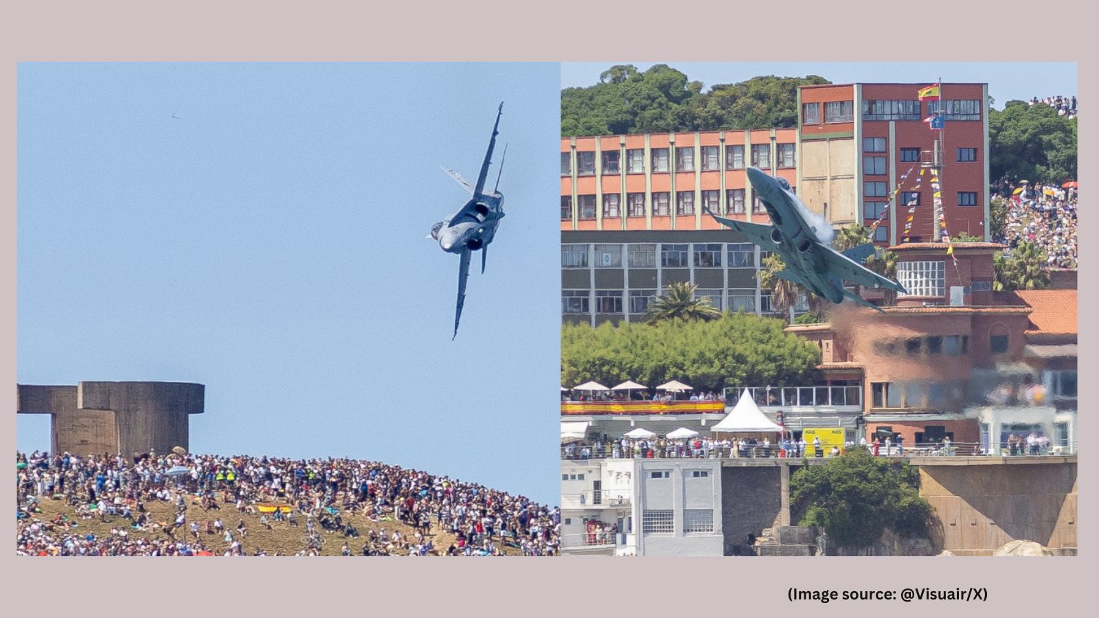 Spanish fighter jet nearly crashes into crowd during airshow, footage goes viral