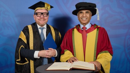 Professor Phil Taylor, Vice-Chancellor and President of the University of Bath with Sunil Bharti Mittal, the founder and chairman of Bharti Enterprises
