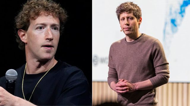 Meta CEO Mark Zuckerberg (left) and OpenAI CEO Sam Altman