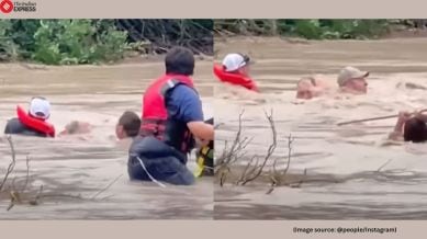 Texas flood: Woman's dramatic rescue trapped in heavy flooding goes viral |  Trending News - The Indian Express