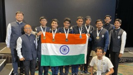 The Indian team of six contestants at the 66th IMO held at Sunshine Coast, Australia (Image via Homi Bhabha Centre For Science Education)