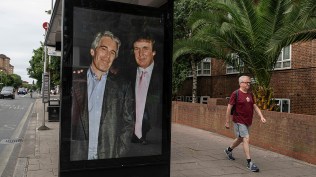 President Donald Trump and Jeffrey Epstein note