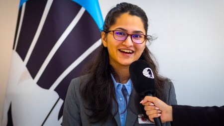 Indian IM Vantika Agrawal beat former women's world champion Anna Ushenina to take 1-0 lead in the second round of the ongoing FIDE Women's World Cup in Batumi. (PHOTO: FIDE via Anna Shtourman)