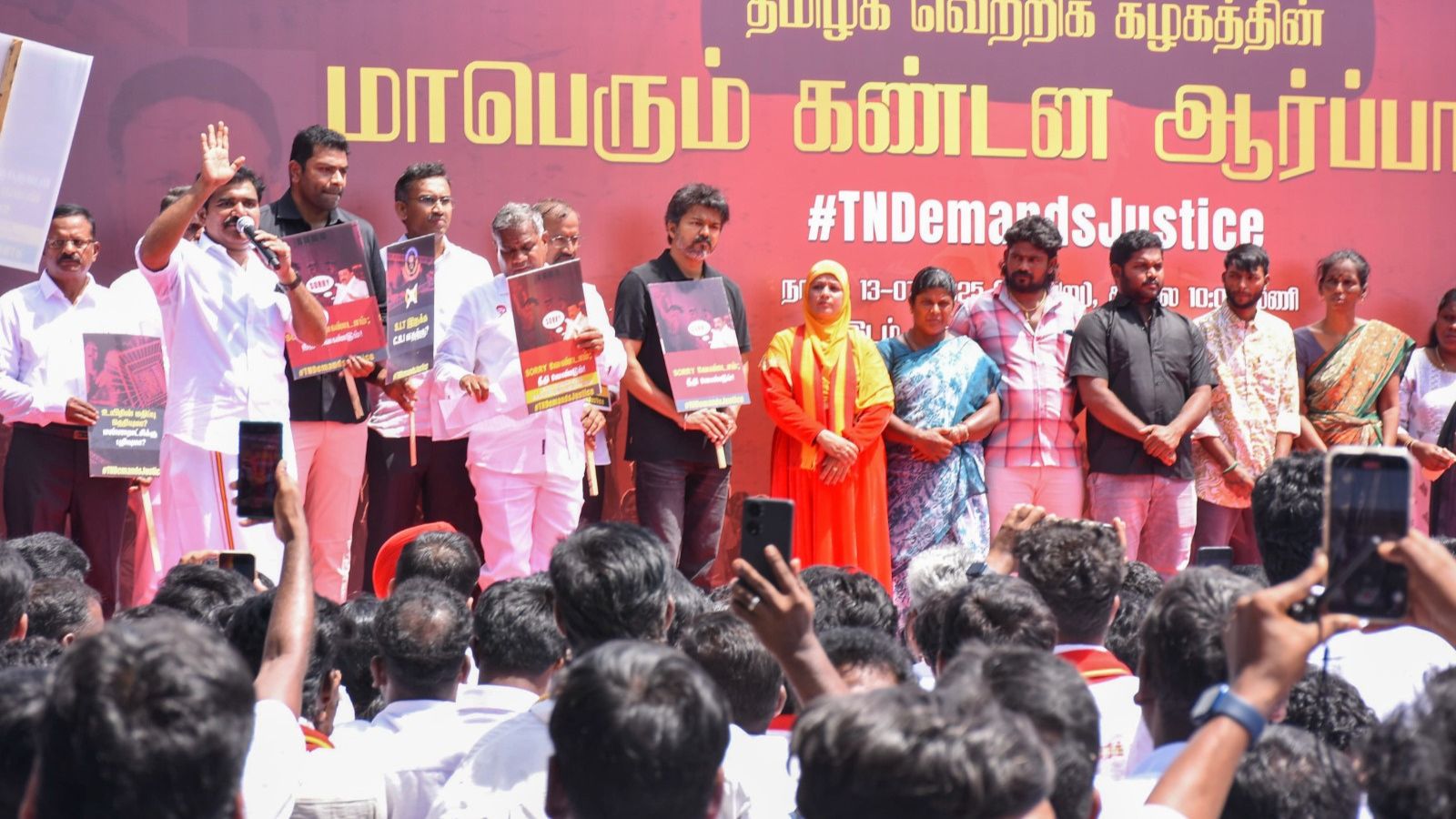 At first public protest over ‘custodial deaths’, Vijay’s salvo at Stalin govt – ‘Your best answer is Sorry Ma’