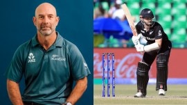 New Zealand coach Rob Walter and former captain Kane Williamson. (New Zealand Cricket/Reuters)