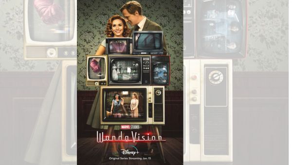 The poster of WandaVision which portrayed superhero storytelling as a metafictional journey through grief