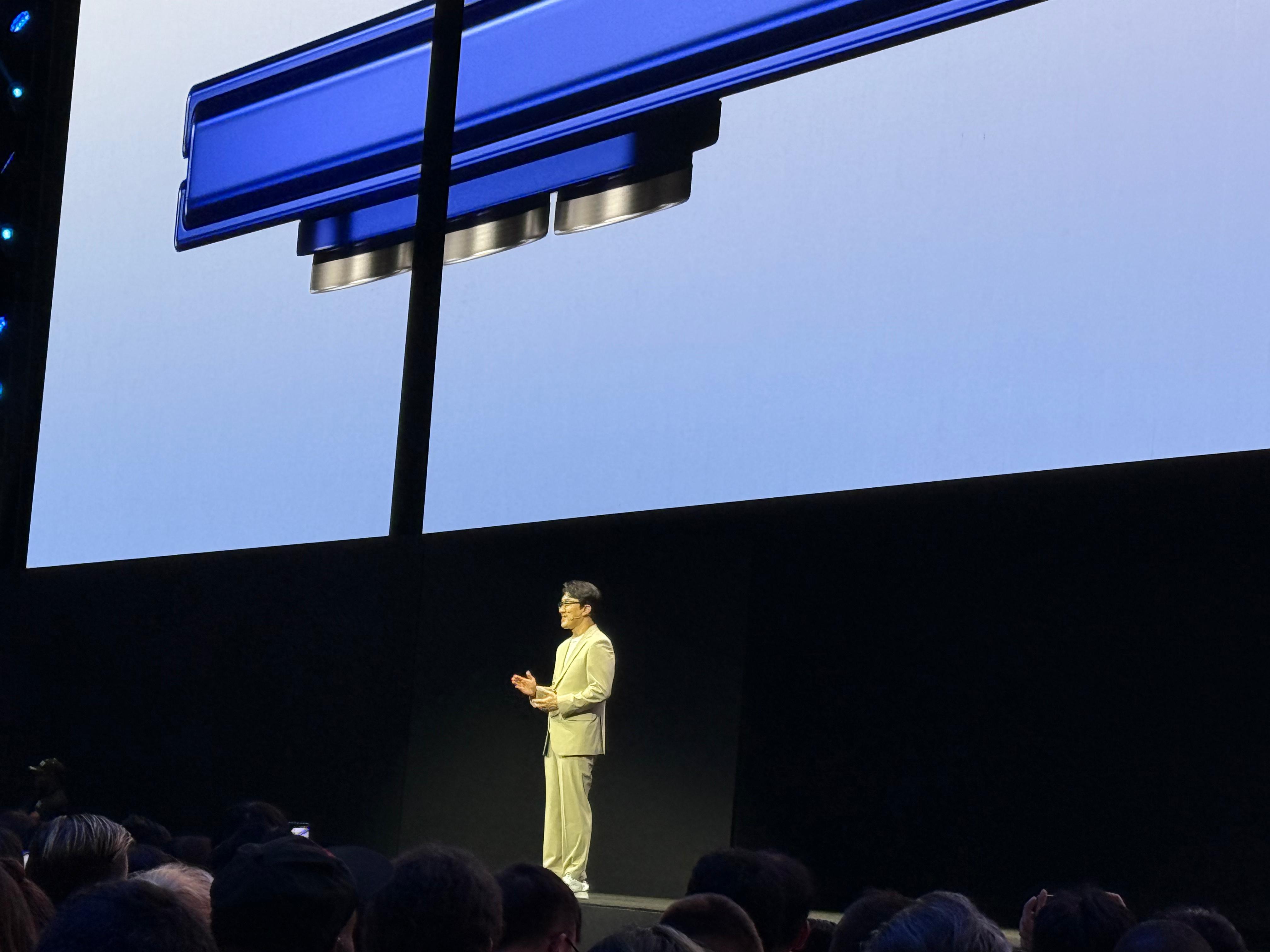 Dr Won-Joon Choi, President and COO, Mobile eXperience Business and Head of the R&D Office, Samsung Electronics, at the unpacked event. (Image: Anuj Bhatia/The Indian Express)