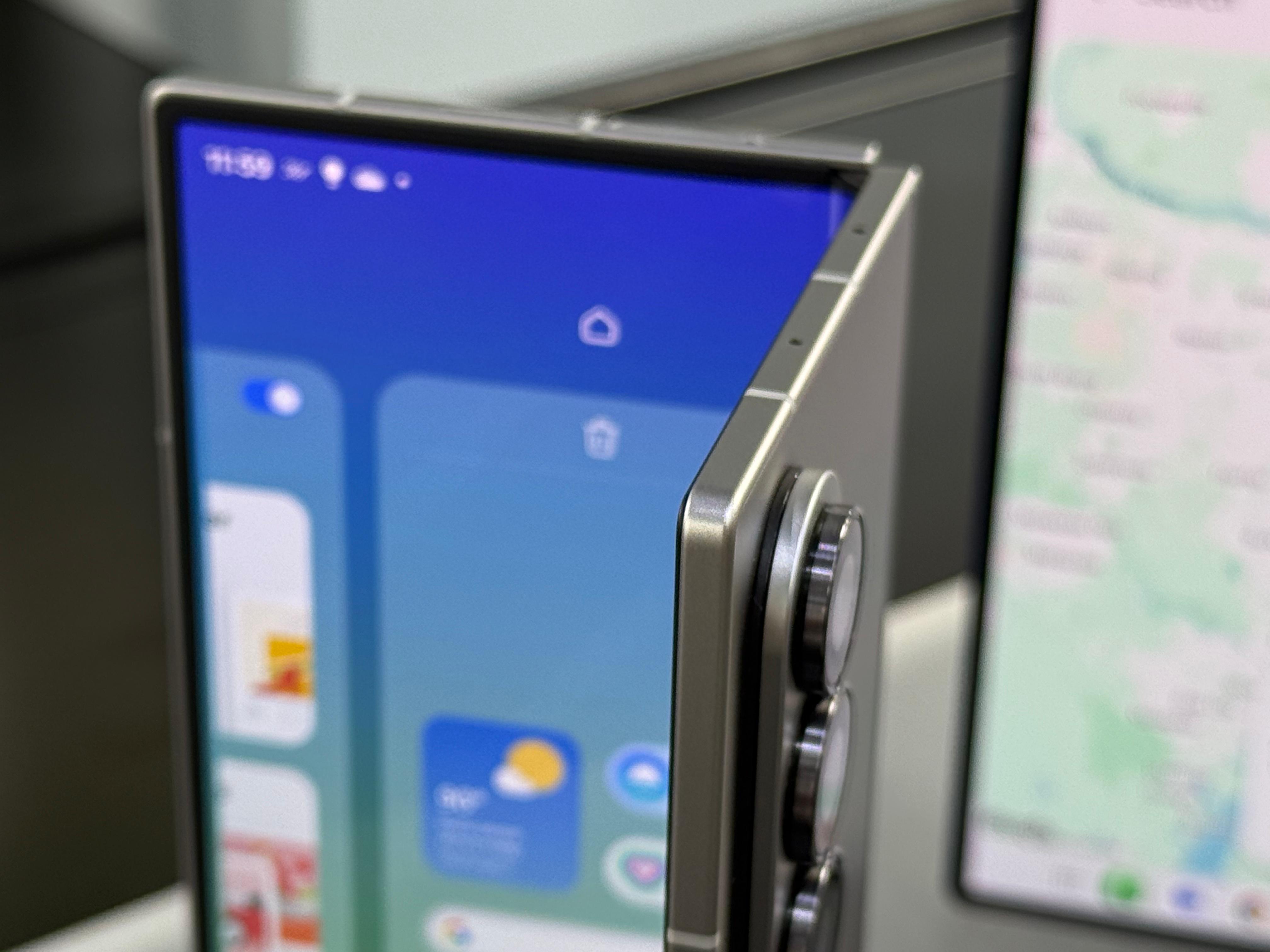 Samsung's new book-style foldable phone is impressively slim, at just 4.2mm thick when open and 215 gram. (Image credit: Anuj Bhatia/Indian Express)