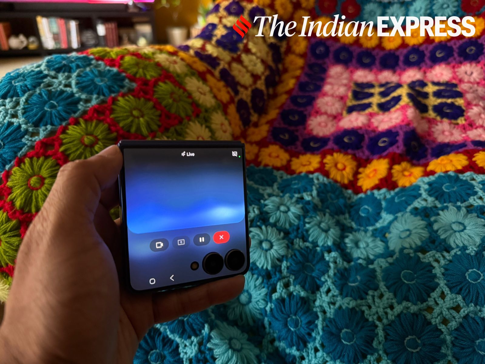 A tiny powerhouse: the Flip 7 lets you stream, chat, and learn - all on the outer display. (Image: Nandagopal Rajan/The Indian Express)