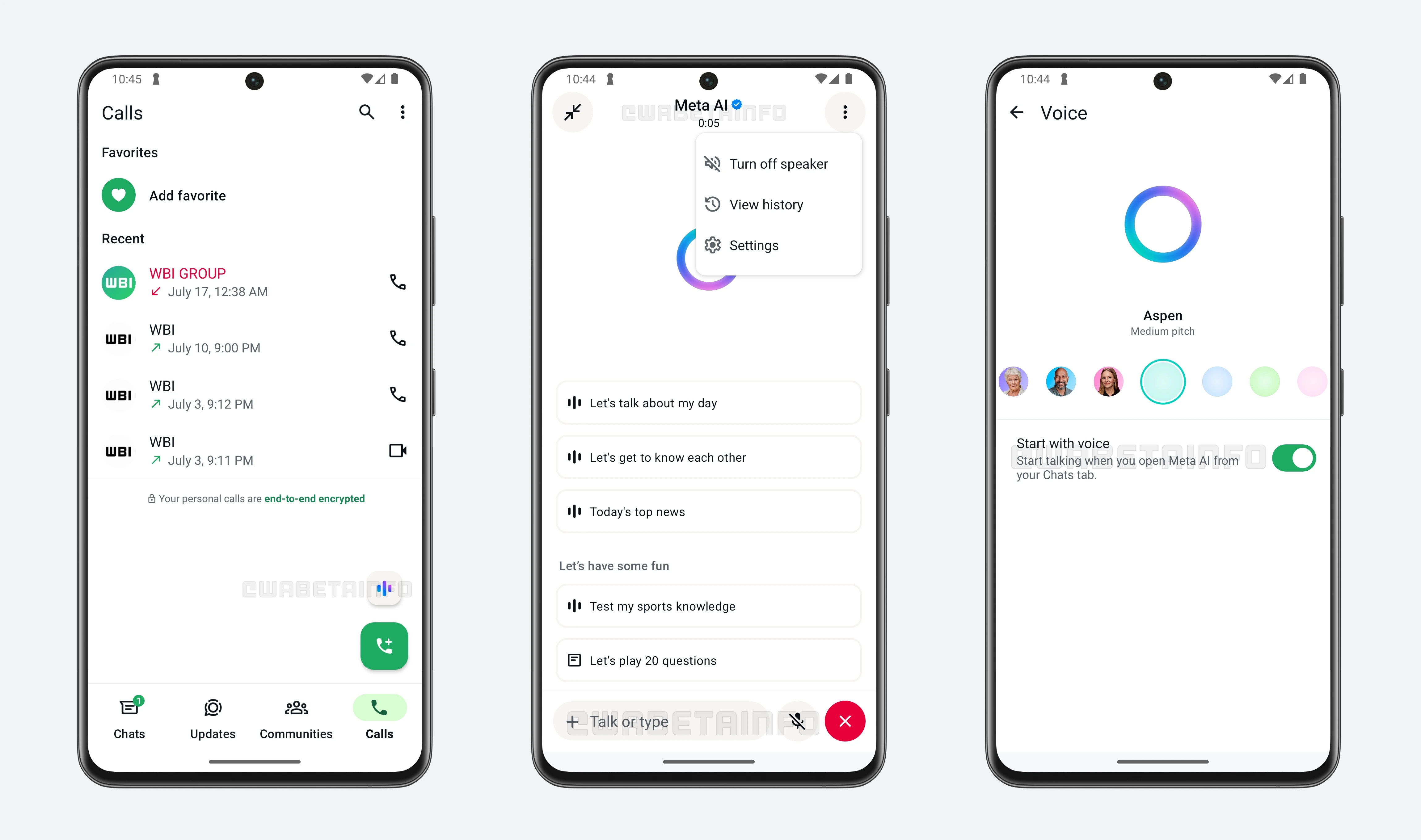 Here's how Whatsapp's new Meta AI voice mode interface looks like