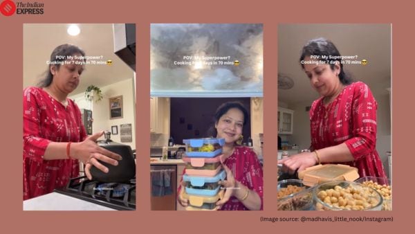 Woman meal prep in advance