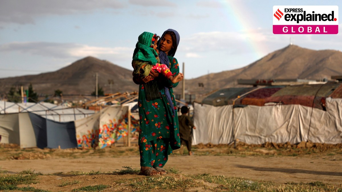 An internally displaced Afghan girl carries a child near their shelter at a camp on the outskirts of Kabul, Afghanistan, on June 20, 2019. (Photo: Reuters)