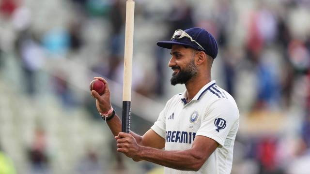 Akash Deep returned figures of 4/88 and 6/99 in the two innings. (AP Photo)