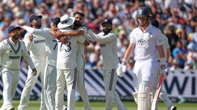 Akash Deep dismissed Ben Duckett and Ollie Pope in consecutive deliveries. (AP Photo)
