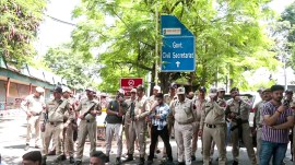 bjp protest against urdu