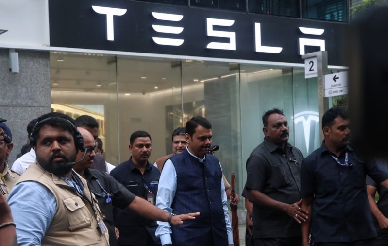 telsa launch fadnavis