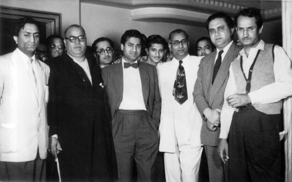 K Kapoor, Director JK Nanda, Shekhar, Producer AR Kardar, Murad and Jeevan at the opening night of film Chamkee. (Express Archive)